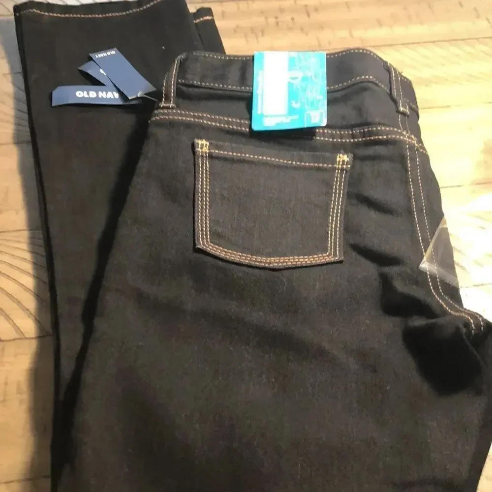NWT adjustable waist skinny denim jeans in dark wash by Old Navy. Girls 12+